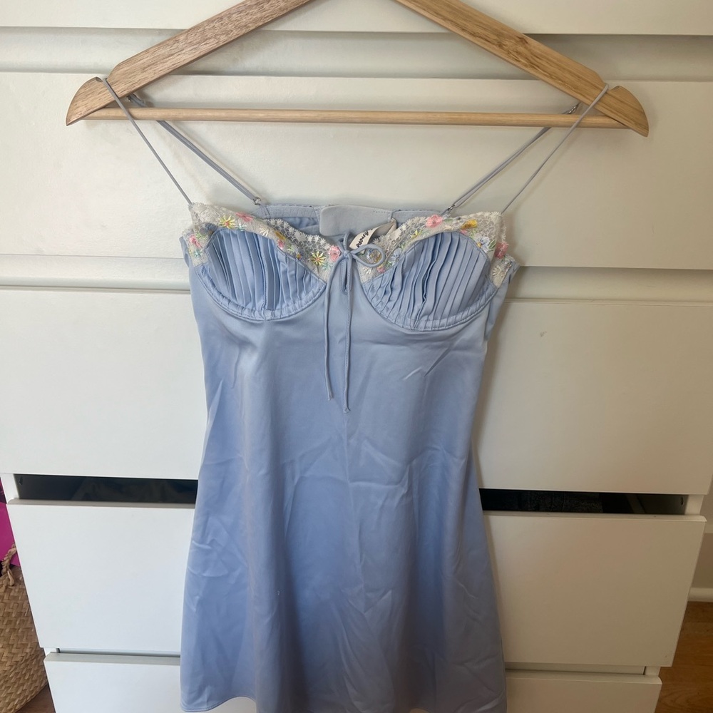 For Love And Lemons Blue Mini Dress